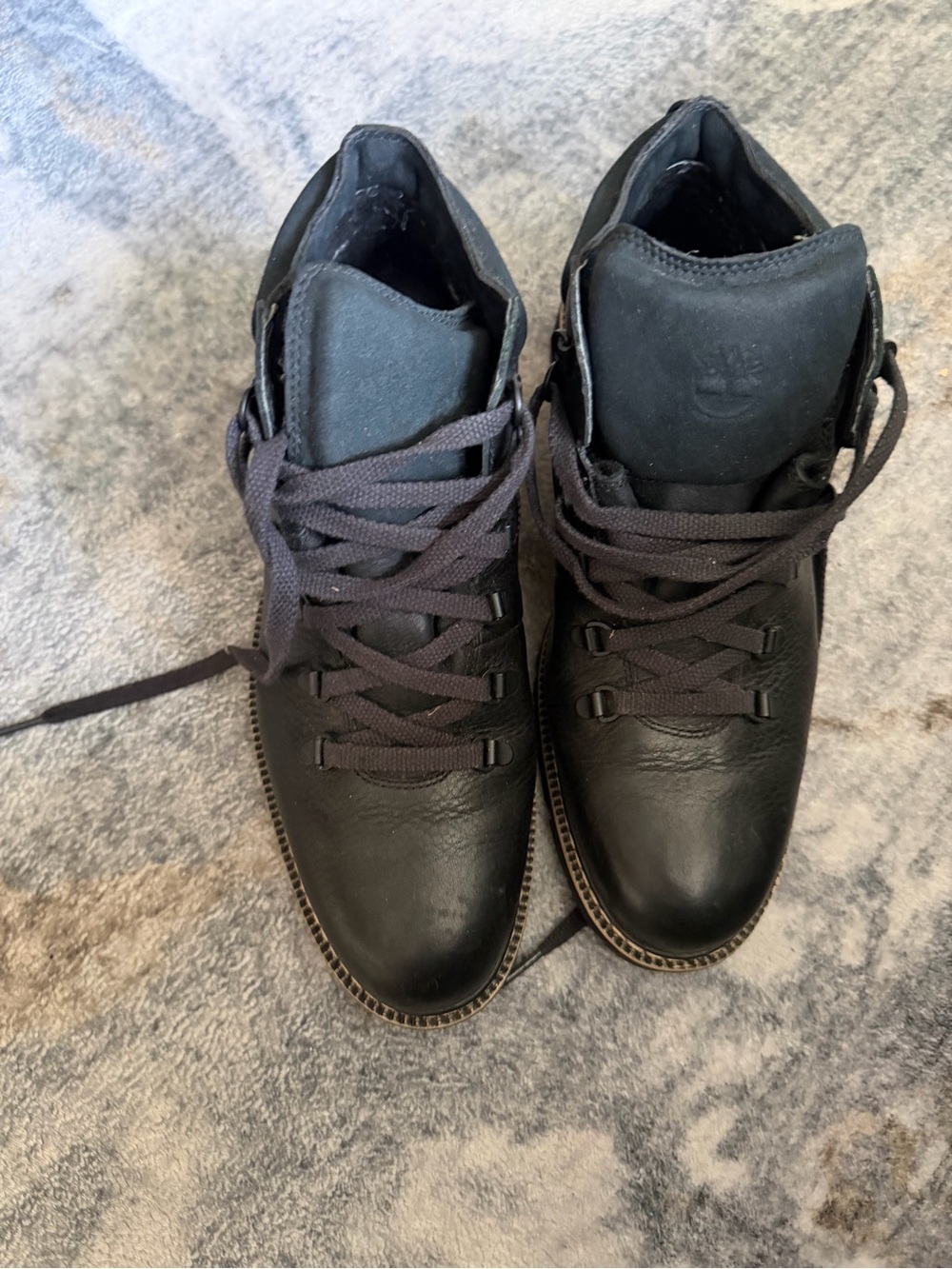 Authentic Timberland Black Leather Lace-Up Boots